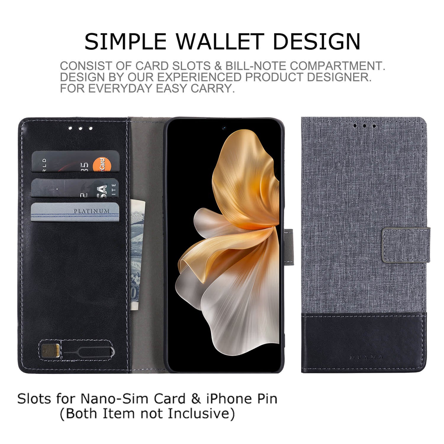 MUXMA MX102 For vivo S18 5G / S18 Pro 5G / V30 5G / V30 Pro 5G Case Leather Wallet Stand Phone Cover MUXMA MX102 For vivo S18 5G / S18 Pro 5G / V30 5G / V30 Pro 5G Case Leather Wallet Stand Phone Cover